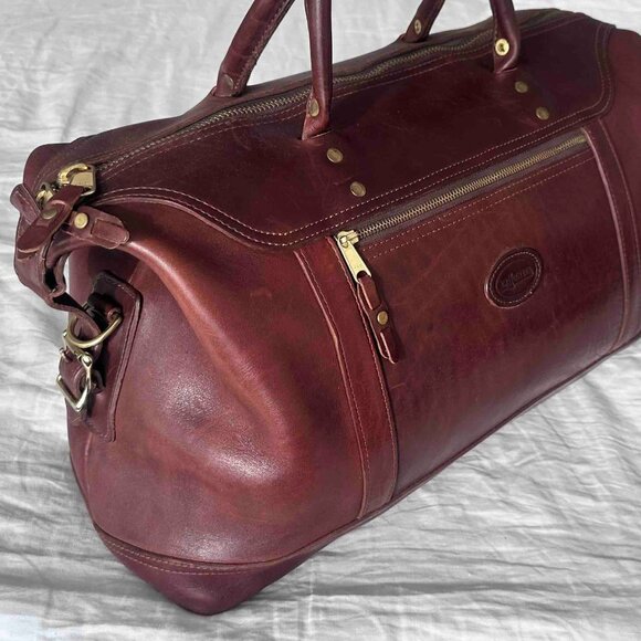 J.W. Hulme Co., Leather duffle bag, Brown, EUC - Picture 9 of 15